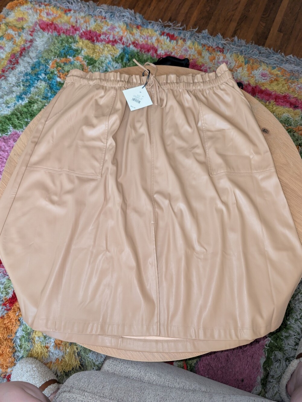 NWT Ava & Viv Faux Leather Tan Skirt
